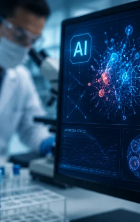 AI анализира кръвна проба за изследване на имунния отговор към ваксина