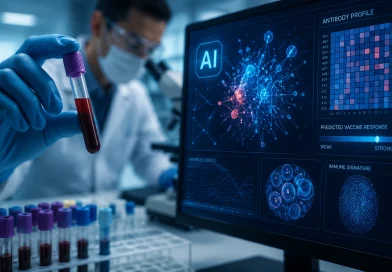 AI анализира кръвна проба за изследване на имунния отговор към ваксина
