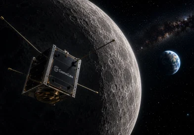 CosmoCube сателит в орбита край далечната страна на Луната