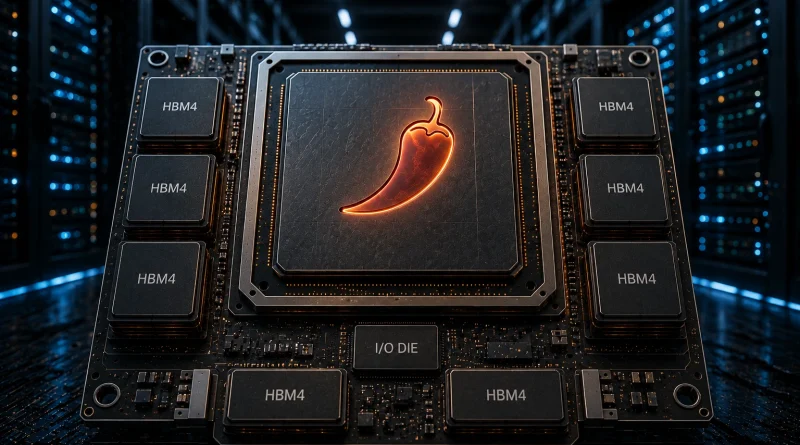 AI ускорителят Jalapeño на OpenAI с HBM4 памет, показан като специализиран хардуер за LLM inference в център за данни